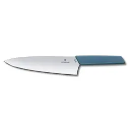 Кухонний ніж Victorinox Swiss Modern Carving лезо 20см широк. з син. ручкою (блістер) - мініатюра 2