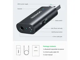 Bluetooth адаптер UGREEN CM523 (60300) - мініатюра 3