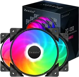 Вентилятор Zezzio ZC-120 SRGB 3-Pack RGB Black (ZC-120 Colorful 3in1)