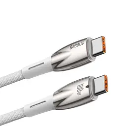 Дата кабель Baseus Glimmer Series Fast Charging Type-C to Type-C 100W 1 м CADH00070 White - мініатюра 3