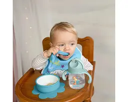 Тарілочка силіконова глибока Baboo, блакитний (90427) - мініатюра 6