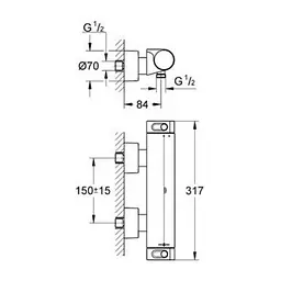 Змішувач для душу Grohe Grohtherm 2000 34169001, Хром - мініатюра 2