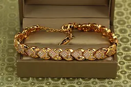 Браслет Xuping Jewelry геометрія розкоші 17,5 см 9 мм золотистий