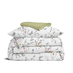 Дитяча постільна білизна Cosas MIDSUMMER CS2 110х140см (ButterfliesGreyFlowers_78Olive_140)