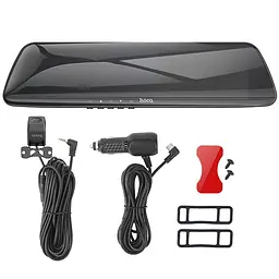 Автомобільний відеореєстратор дзеркало Hoco DV4 4.5-inch display with rear camera (1080P+720P) Iron gray - мініатюра 5