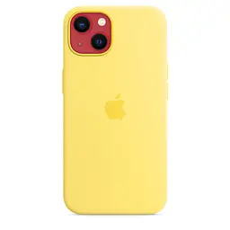 Чохол Silicone Case з MagSafe для Apple iPhone 13 (6.1) (Lemon Zest) ААА [69876] - мініатюра 4