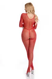 Бодістокінг Pink Lipstick Lingerie Risque Crotchless Bodystocking Red, M/L - мініатюра 4