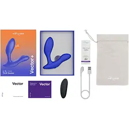 Смарт-вібромасажер простати We-Vibe Vector+ Royal Blue пульт ДК регульований кут нахилу - мініатюра 6