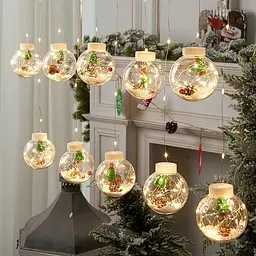 Новорічна гірлянда бахрома Copper ball 200 LED 4.2 м Теплий білий, лід гірлянда кульки з ялинкою (гірлянда) (ST)