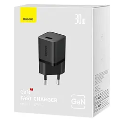 Зарядний пристрій адаптер Baseus GaN5 30 W (CCGN070401) 1Type-C чорний - мініатюра 3