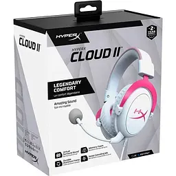 Ігрові навушники з мікрофоном HyperX Cloud II (KHX-HSCP-PK) рожеві - мініатюра 10