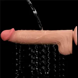 Фалоімітатор LoveToy Sliding-Skin Dual Layer Dong King Sized 36 см тілесний - мініатюра 10