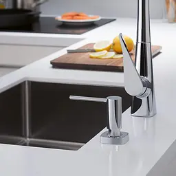 Дозатор кухонний Hansgrohe A71 500 ml врізний хром 40468000, Хром - мініатюра 3