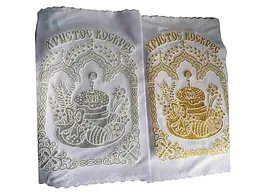Серветка Великодня ТОДОРАК 57*35см 1 атлас срібло - мініатюра 2
