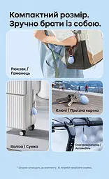 Bluetooth-трекер для пошуку речей Vention SpotTag Pop набір із 2 трекерів AirTag пошукова мітка Apple Find My або Android Find Hub пошук на карті за виявленнями мережі звуковий пошук 80 дБ сповіщення про залишені речі в Apple Find My спільний доступ увімкнення сигналу через Siri передавання посилання на розташування багажу авіакомпанії з підтримкою цієї функції через Find Hub зі змінною батарейкою CR2032 захист від бризок IPX4 до 1 року роботи батарейки 8 наліпок у комплекті сірий (KQXH0-2) - мініатюра 15