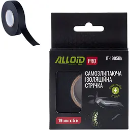 Ізоляційна стрічка Alloid Pro cамозлипаюча 19 мм 5 м (IT-1905Bk)