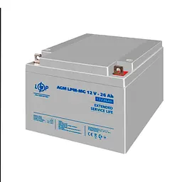 Акумуляторна батарея LogicPower  LPM 12V 26AH (LPM-MG 12 - 26 AH) AGM мультигель - мініатюра 3