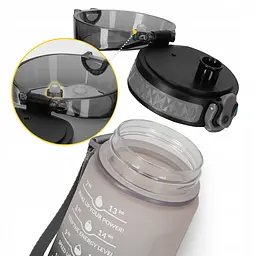 Пляшка для води спортивна 4FIZJO 500 мл 4FJ0627 Grey/Black (P-5905973400725) - мініатюра 7