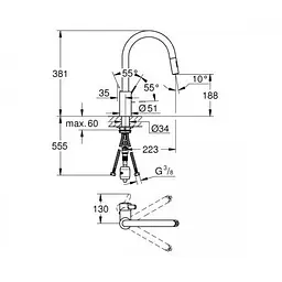 Змішувач для кучні Grohe Eurosmart Cosmopolitan 31481001 Хром - мініатюра 3