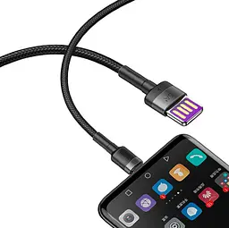 Кабель Baseus Cafule HW Quick Charging Cable USB to Type-C 40W 1m CATKLF-PG1 Black-Grey - мініатюра 5