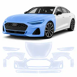 Антигравійна захисна бронеплівка за лекалами для Audi A5 B10 2024- передня частина авто (капот бампер крила))