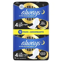 Гігієнічні прокладки Always Ultra Secure Night (Розмір 4) 12 шт. - мініатюра 2