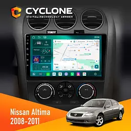 Штатна магнітола Nissan Altima 2008-2011 Cyclone C10-013 4x64 DSP 4G Cyclone (НФ-00006123)