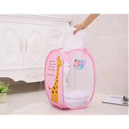 Кошик для іграшок UKC складаний з боковою кишенею 30х48 см 00336pink Рожевий - мініатюра 4