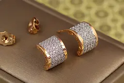 Сережки гвоздики Xuping Jewelry бомонд з родієм 12 мм золотисті - мініатюра 3