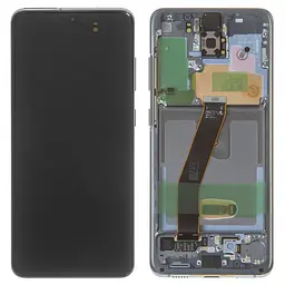Дисплей Samsung G980 Galaxy S20, G981 Galaxy S20 5G, сірий, з рамкою, Original (PRC), cosmic grey