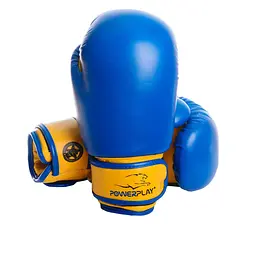 Дитячі рукавиці для  боксу Power Play PP 3004, Blue/Yellow - 8 унцій