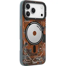 Чохол YoungKit Futuristic Circuit Board with Magnetic Ring для Apple iPhone 17 Pro Max Orange [168260] - мініатюра 3