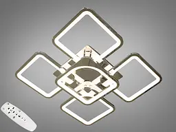 Світлодіодна люстра смарт світильник з пультом dimmer, 115W, хром