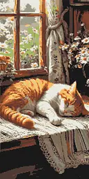 Алмазна мозаїка/вишивка Рудик котик 40*80 см Орігамі OD 5163