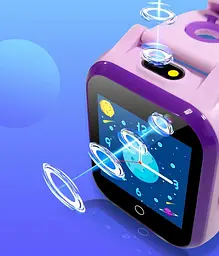 Годинник телефон для дітей Lemfo T8 з GPS відстеженням, SIM-картою, 4G LTE, подвійною камерою, прослушкою, ліхтариком та кнопкою SOS Фіолетовий - мініатюра 8
