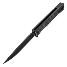 Ніж Ocaso Solstice, Engraved titanium Topo Pattern, Black (10ETB) - мініатюра 4