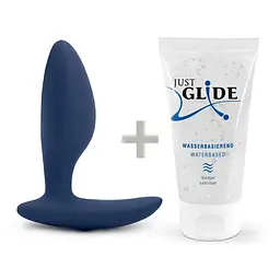 We-Vibe Ditto + Лубрикант 50 мл - смарт-пробка з дистанційним управлінням, 8.8х3,1 см, синій