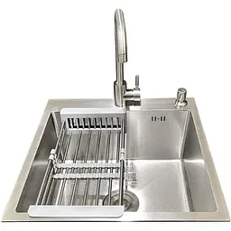 Комплект мийка + змішувач Romzha Arta Carbon U-450 (B) - мініатюра 2