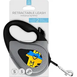 Повідець-рулетка для собак Waudog R-leash Дім, світловідбиваючий, S, до 15 кг, 5 м, чорний - мініатюра 3