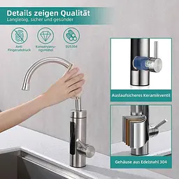 Кухонний змішувач Електричний миттєвий водонагрівач, змішувач Smart Heater, що обертається на 360 ° - мініатюра 5