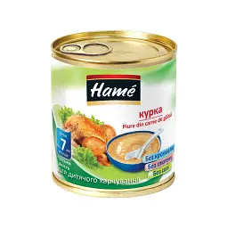 Дитяче пюре Hame м`ясне курка, 100 г (8595139726218) - мініатюра 2