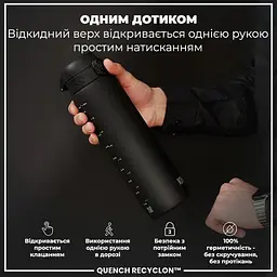 Пляшка для води ION8 1000 мл (ЕКО пляшка) BPA Free Black (I8RF1000BLK) - мініатюра 3