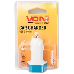 Автомобільний зарядний пристрій Voin 2USB 12/24V - 5V 2.4A + вольтметр (C-2406) - мініатюра 4