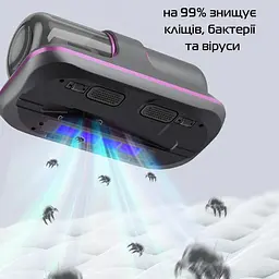 Маленький ручний пилосос на акумуляторі чорний 250 мл 100 Вт Acarid Remover - мініатюра 4