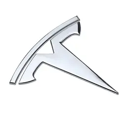 Емблема Tesla Хром 77 мм Пластик на скотче (Завод)