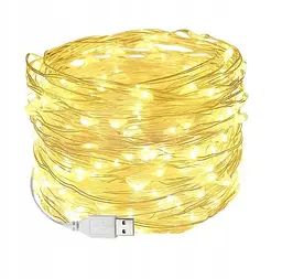 Гірлянда Sun Lamp крапля роси usb оптом 200 led нитка довжина 20м c USB для 5v, від powerbank - мініатюра 2