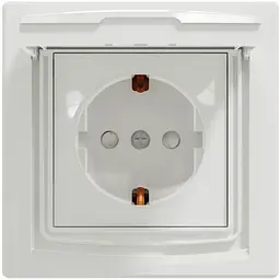 Розетка Schneider Electric ASFORA з кришкою IP44, біла (EPH3100321)