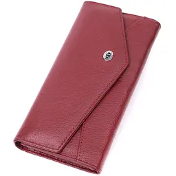 Гаманець для жінок із натуральної шкіри з геометричним клапаном ST Leather 22547 бордовий - мініатюра 5