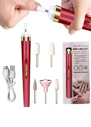Портативний фрейзер для манікюру та педикюру Flawless Nail Polisher М2 акумуляторна 5 насадок - мініатюра 2