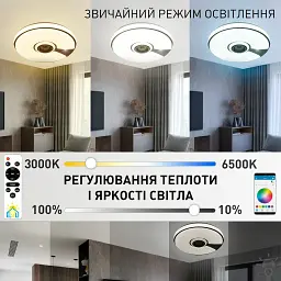 Смарт люстра музична керована світлодіодна SONG R RGB 60 Вт 380x70 мм Біла ESLLSE - мініатюра 3